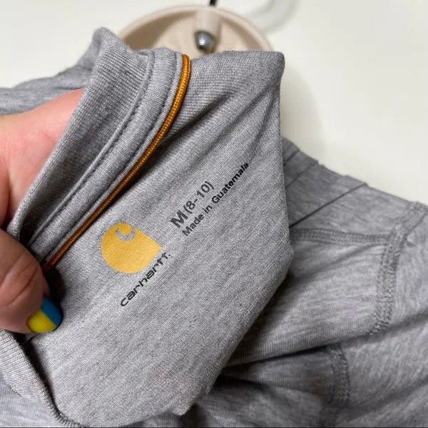 Carhartt grey merino wool lightweight V neck long sleeve base layer top size M - Image 5