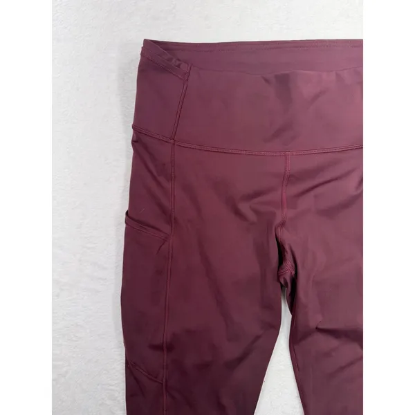 Lululemon 10 Fast and Free High-Rise Crop II Non-Reflective Nulux Garnet Cropped - Image 4