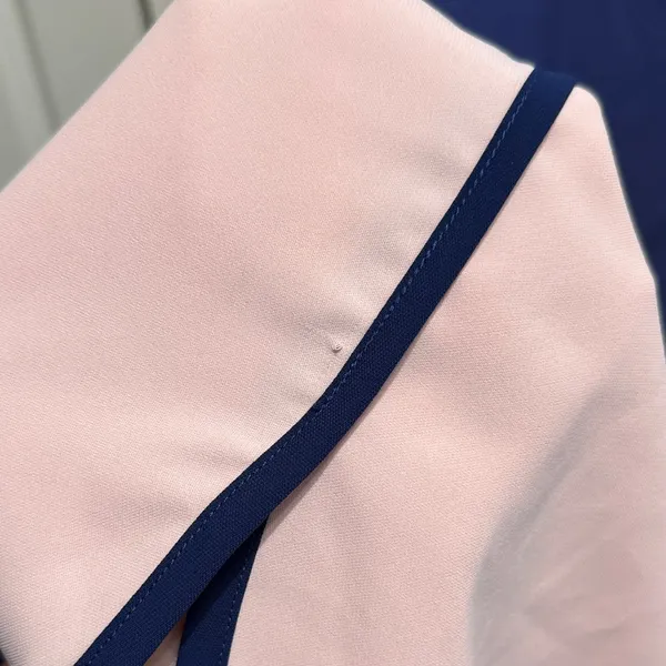 Amanda Uprichard Pink Tank Top Navy Trim Minimalist Career Pastel‎ - Image 5