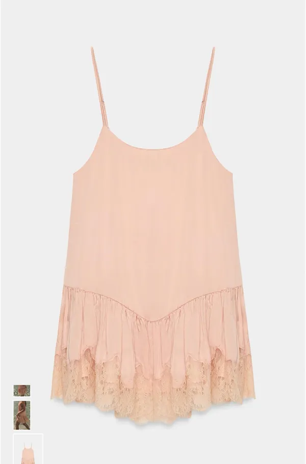 Pink Satin ZARA Dress - Image 2