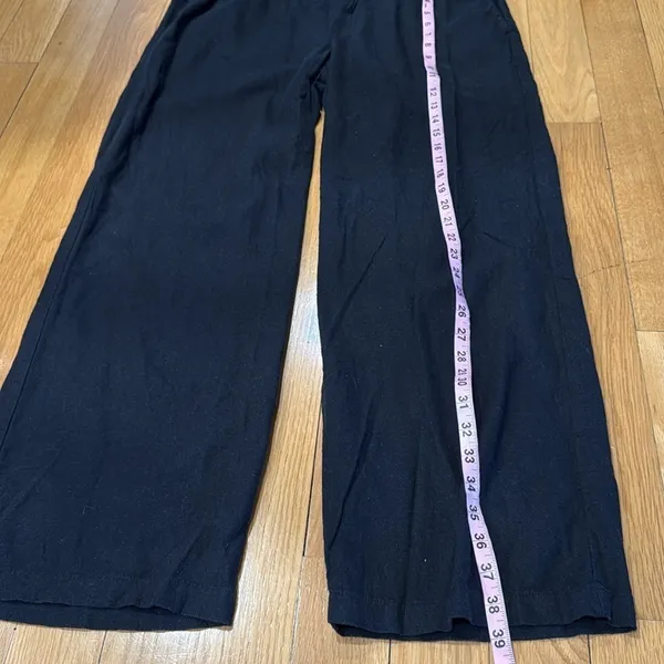 Old navy women’s black linen blend pants size large . - Image 12