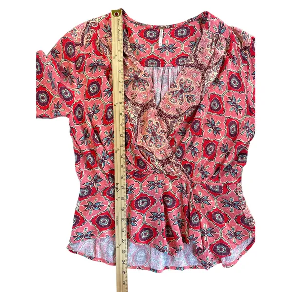 Free People NWT Hibiscus Falling For You Blouse Boho Wrap‎ Top Size M - Image 6