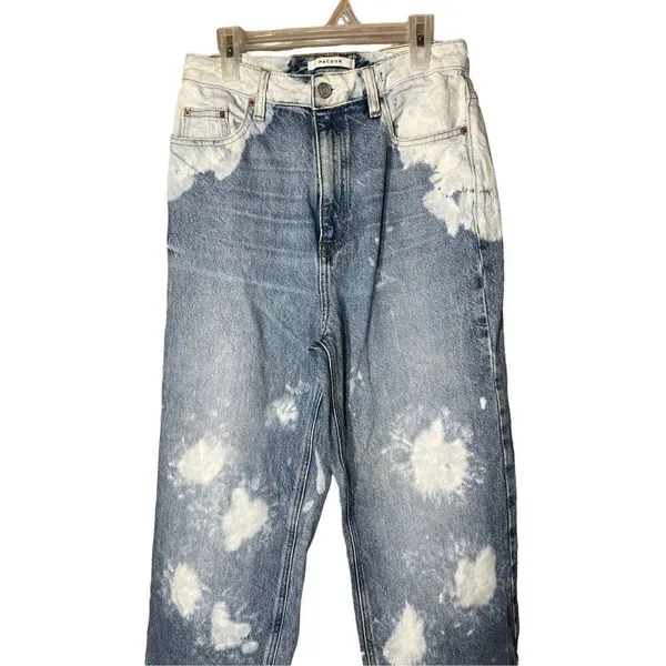 PacSun Womens 90s Boyfriend Jeans Blue Wash‎ Bleach Spots High Waist Size 27 - Image 2