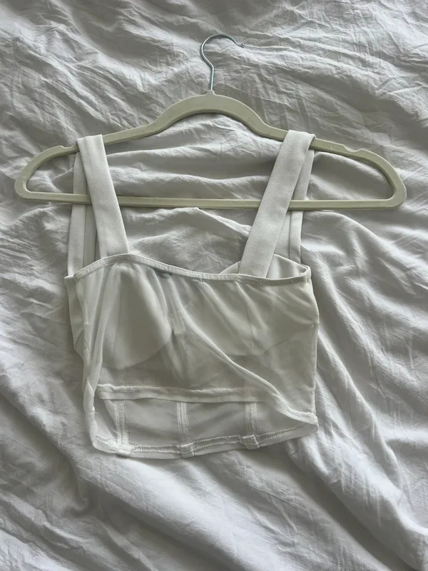 White Fox Mesh Bustier Corset Top - Image 2