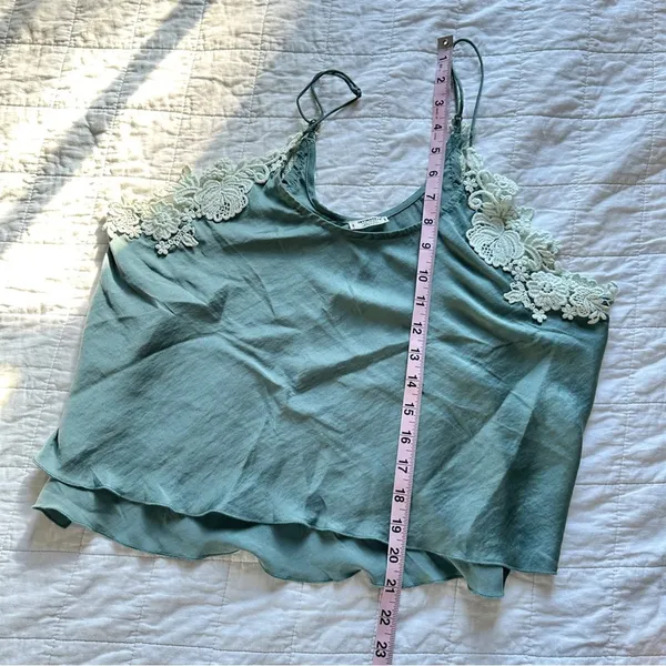 Free People Intimately Lace Trim Cami Tank Top Satin - Image 6
