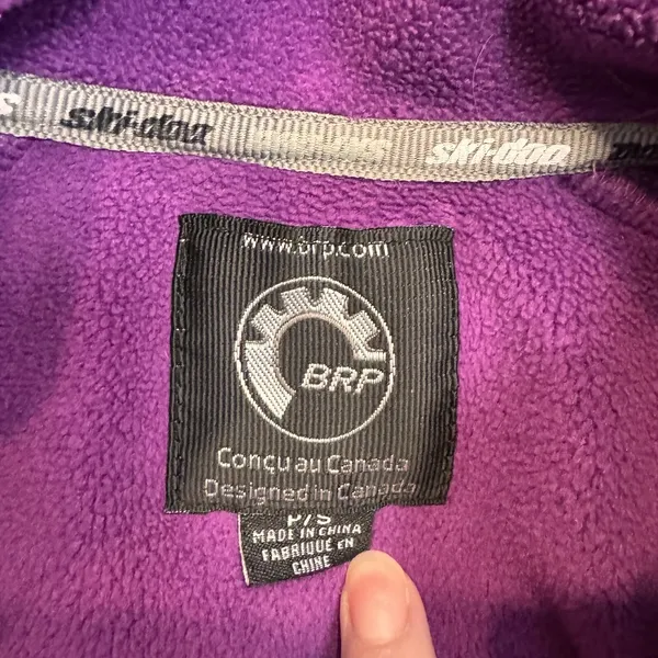 Ski-Doo Snowmobile Grey Sweatshirt Small S Tech Fleece Jacket‎ Zipper Pockets - Image 4