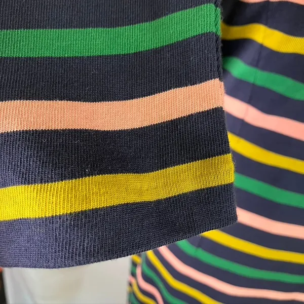 J. Crew Striped Knit‎ Midi Dress Long Sleeve Pink Green Yellow Navy Size 2 New - Image 14