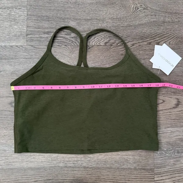 Beyond Yoga Spacedye Slim Racerback Cropped Tank Army Green Heather Size XXL NWT - Image 6