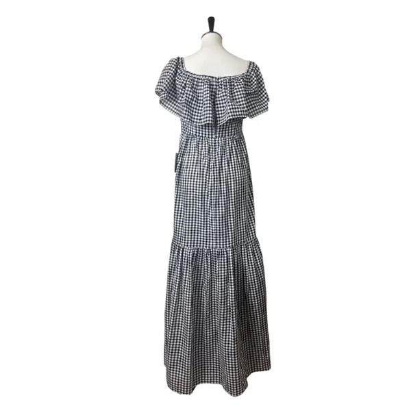 Chelsea 28 Gingham Off Shoulder Maxi Dress Women’s Size 4 Cottagecore NWT Ruffle - Image 4