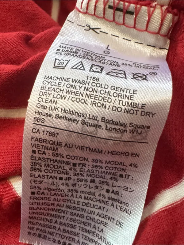 GAP Factory Red & White Striped Turtleneck Sweater - Image 7