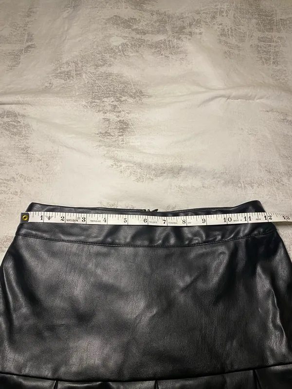 West of Melrose Black Faux Leather Pleated Mini Skirt - Image 4