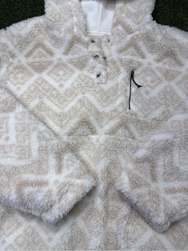 Smith + Rogue Heavyweight High Altitude Sherpa Pullover Aztec Lined Hooded L - Image 3