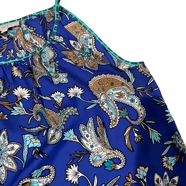 LOFT size small Blue Paisley Sleeveless Blouse - Image 2