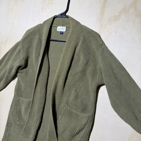 Universal Threads Womens XS Olive Green Chunky Knit Open Front Cardigan Sweater - Image 2