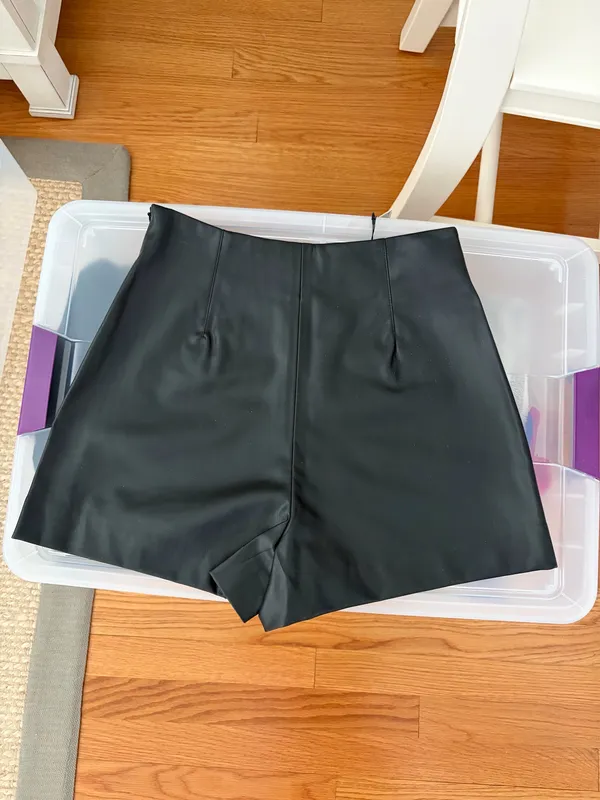 ZARA Faux Leather Shorts - Image 6