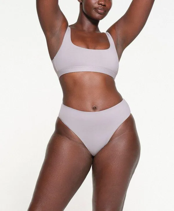 Skims Swim Mid Waist Bottom Chrome Large - Image 2