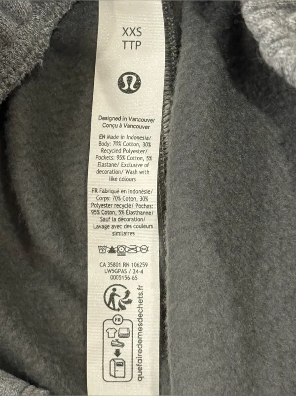 Lululemon Scuba Mid-Rise Oversized Jogger Regular XXS Heathered Medium Grey Cozy - Image 10