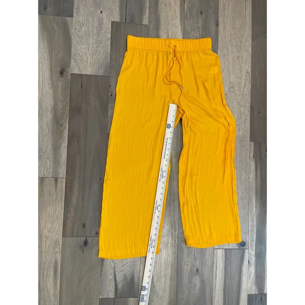Rachel Roy Pants Wide Leg Cropped Yellow Lightweight Size M - Image 5