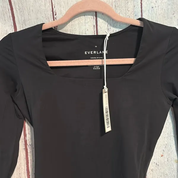 NWT Everlane The Long-Sleeve Supima® Square-Neck Bodysuit - Image 6