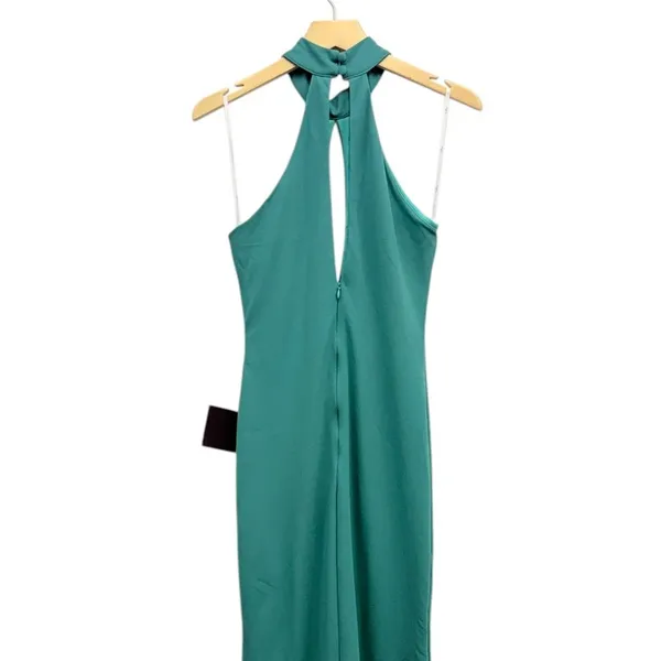 Lulus Belestina Teal Green Cutout Mock Neck Maxi Dress size Small - Image 7