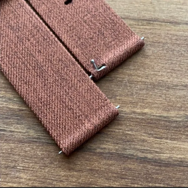 22mm quick release smart watch Band simplistic minimalist brown fabric band new - Image 3