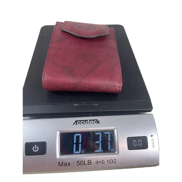 Buxton Burgundy Leather Credit Card Wallet Top Grain Cowhide Snap Closure - Image 10