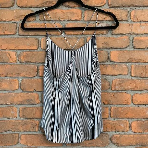 Victoria's Secret Women's Pinstripe Satin Scoop Racerback Casual‎ Tank Top Small - Image 2