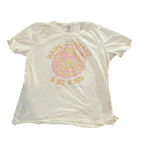 Simply Southern* OS "Have courage and Be Kind" Tee - VANILLA‎ ACID - Image 2