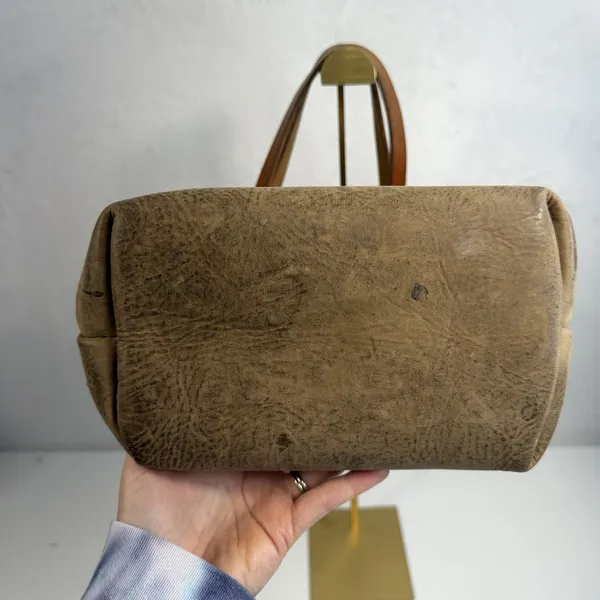 Rogue Industrie Leather Tote Bag Full Grain Heavy Purse Brown Open Top‎ Distress - Image 7