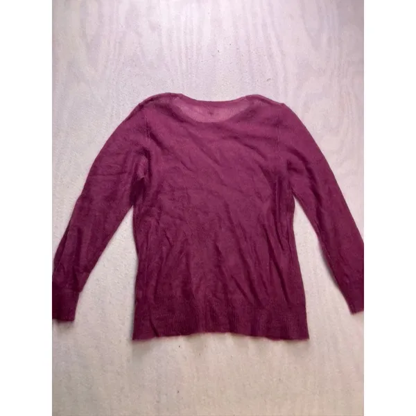 J. Jill Sweater Women XL Magenta‎ Excellent Mohair Wool Blend Sheer Knit Top - Image 9