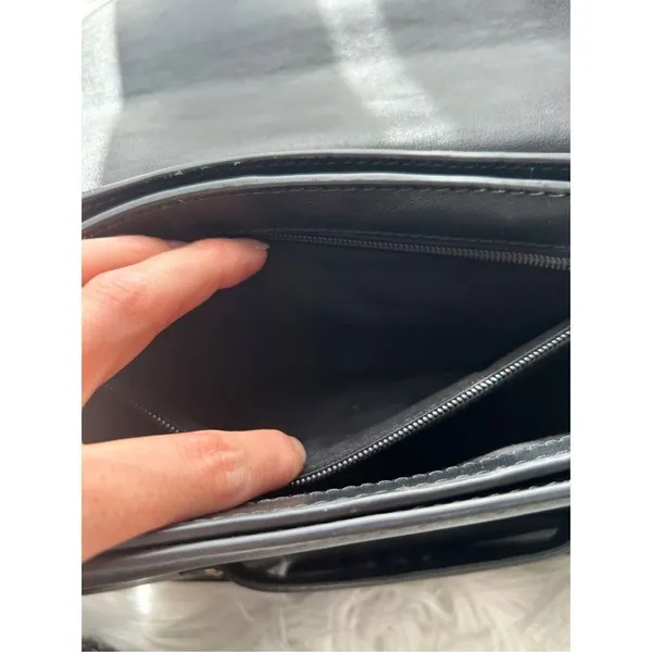 Michael Kors Cary Leather Saddle Crossbody bag Magnetic flap closure bag black h - Image 6