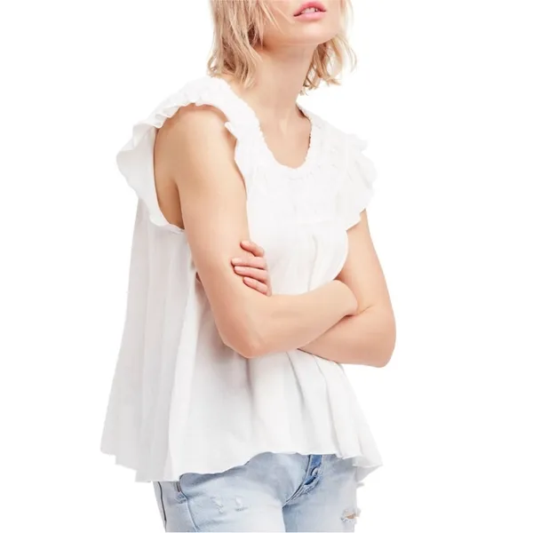 Free People We The Free Coconut Cinch Scoop Neck Top Ivory Large - Image 5