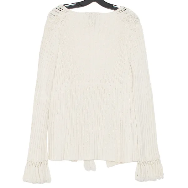 Express Cardigan Sweater‎ Boho Cottage Minimalist Coastal Romantic Ivory Medium - Image 2