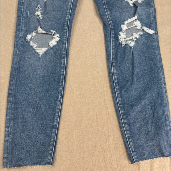 American Eagle Curvy Hi-Rise Jegging Jeans Womens Size 4 Medium Wash Distressed - Image 5
