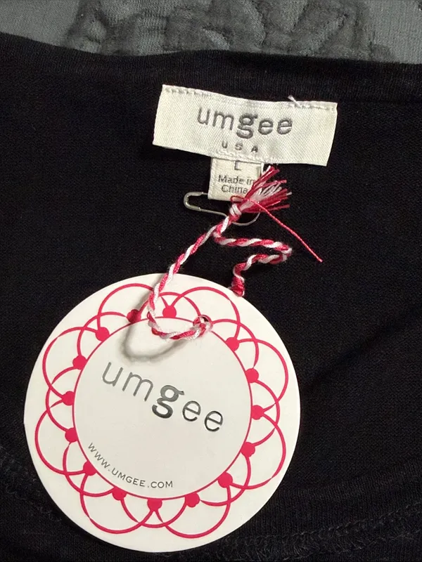 Umgee size large black scoop neck linen slouchy tee sheer lightweight new casual - Image 7