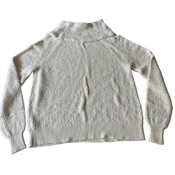 Free People Cream Ivory By Your Side Cowl Neck Sweater Oversized Women’s Large - Image 4