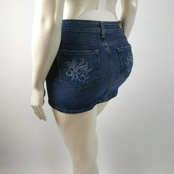 Paige Malibu Mini Blue Jeans Skirt Size 29 - Image 7