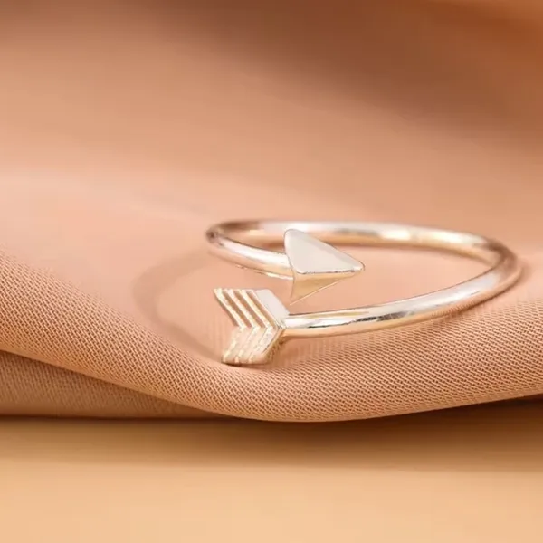 NEW 925‎ Sterling Silver Arrow Bypass Ring Women Adjustable Silver Ring - Image 8