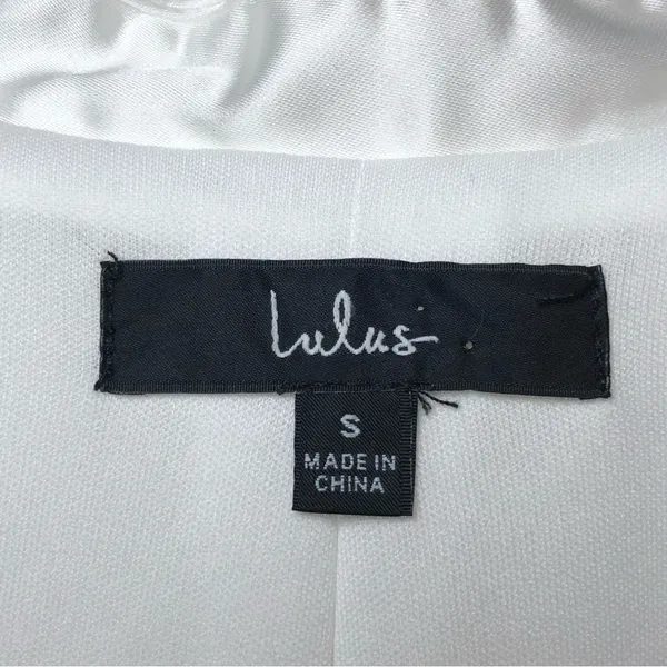 NWOT Lulus Regal Aura White Satin Long Sleeve Blazer Romper Size S - Image 6