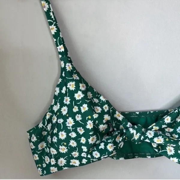 ModCloth Alyssa Bikini Top Green Floral - Image 2