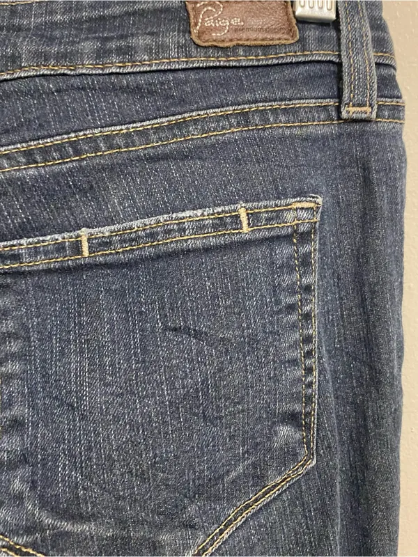 Paige Womens Size 28 31x29 31” Peg Skinny Jeans Blue Denim Cigarette Slim Leg Ma - Image 8