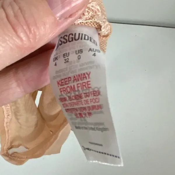 Missguided Tomboy nude‎ color sheer mesh bra top size 0 - Image 4