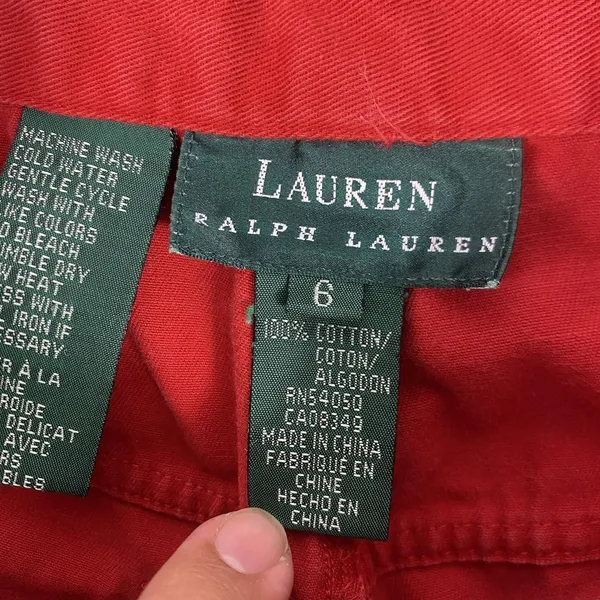 Lauren Ralph Lauren Pants Womens 6‎ Red Chino Pleated High Waist Tapered Twill - Image 6