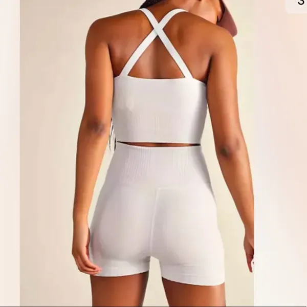 Free People Movement Good Karma Grey Top & Shorts Set - Image 3
