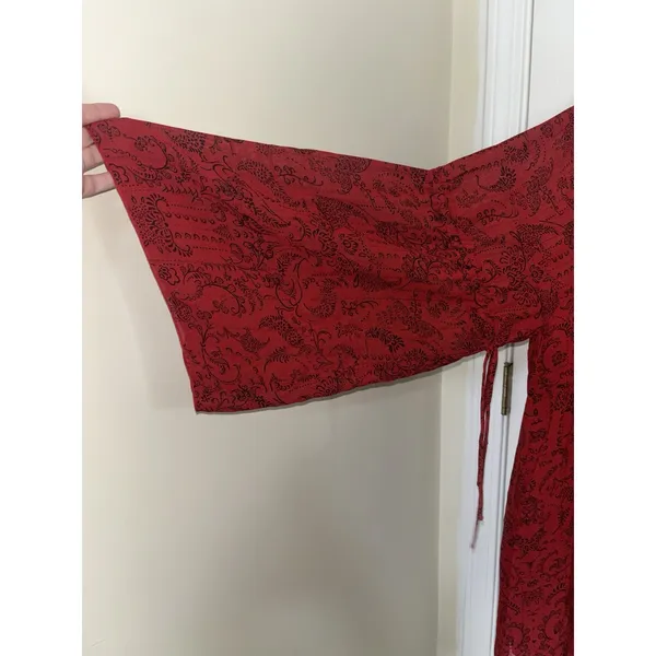 Revolve IRO Red Appoline Mini Shift Dress Size 2 36 Sheer Bell Sleeves - Image 5