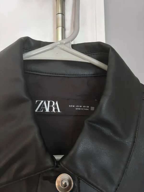 ZARA Leather Jacket Black - Image 3