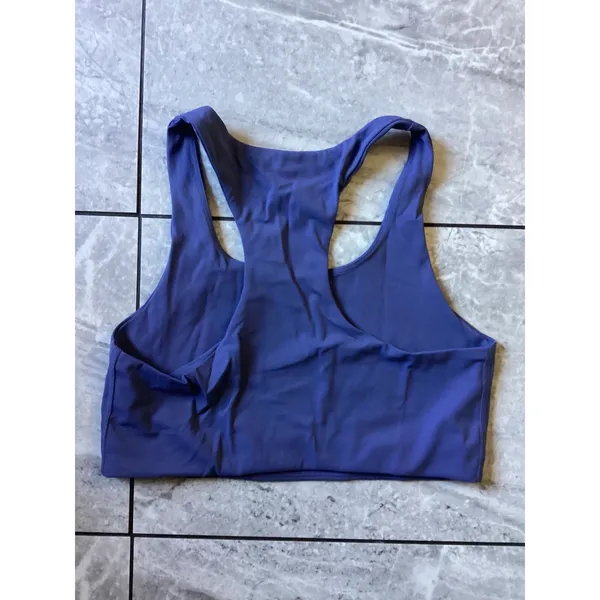 Quince Ultra-Form Scoop Neck Longline Bra Storm Blue Racerback LB114215-ATG001 - Image 2