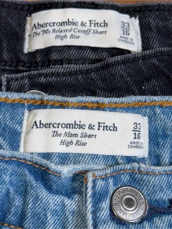 Abercrombie & Fitch Set of 2 High Rise‎ Mom Shorts Cut Off Boho Plus Size 16 - Image 3