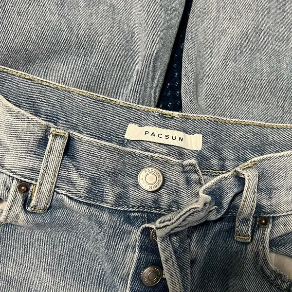 PacSun Blue Straight Leg Distressed Jeans - Image 6