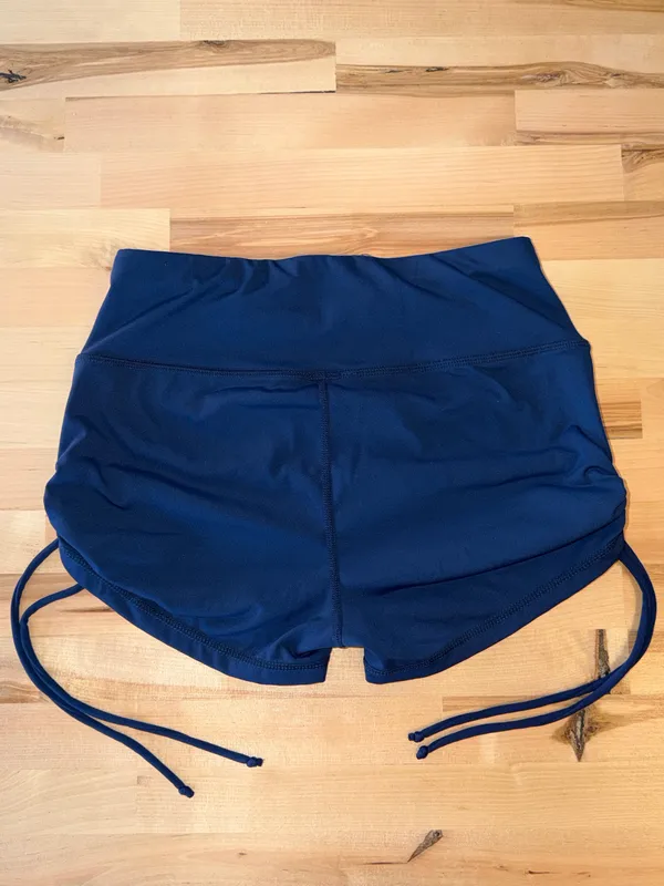 Navy Scrunch Shorts Blue - Image 2